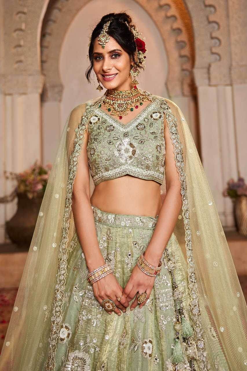 Tissue Embroidered Lehenga - MYLUXURY LANE ENTERPRISE